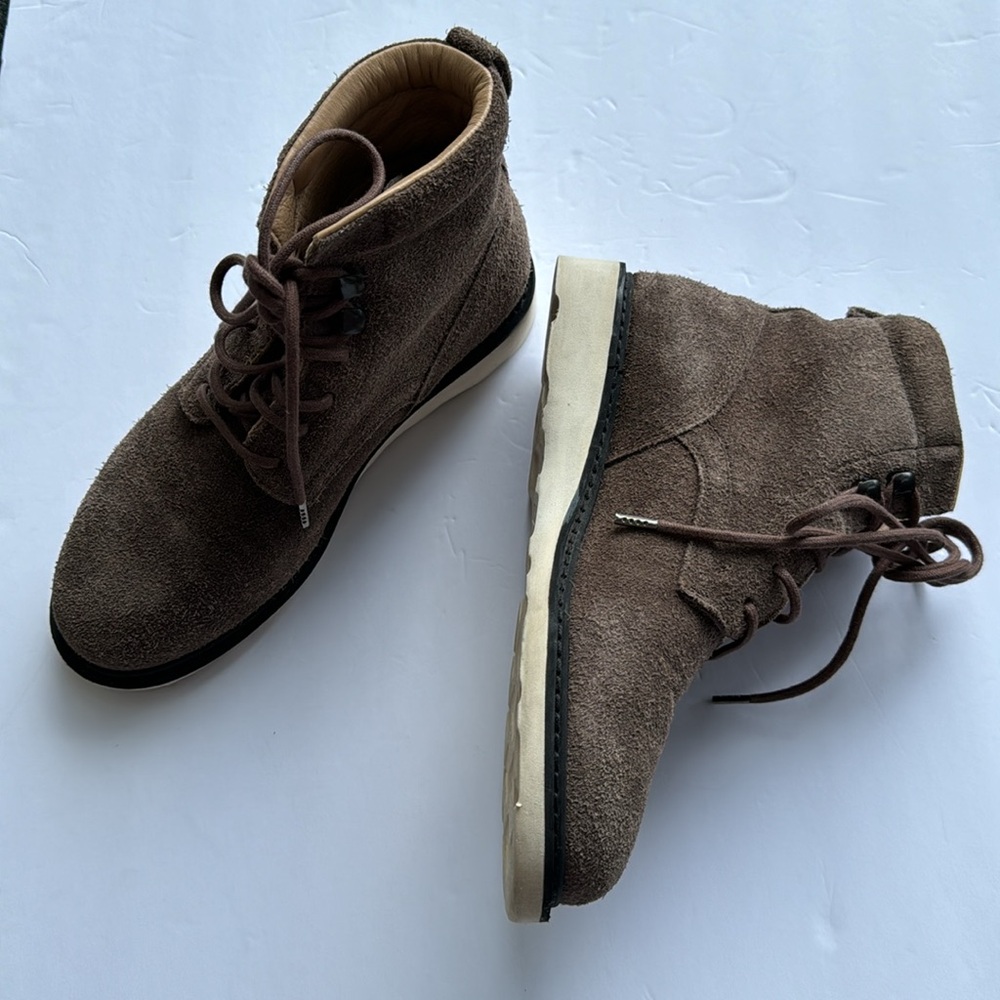 Helmut Lang Woman’s Genuine Suede Smoky Brown Chukka Lace Up Boot IT 38 1/2 8.5